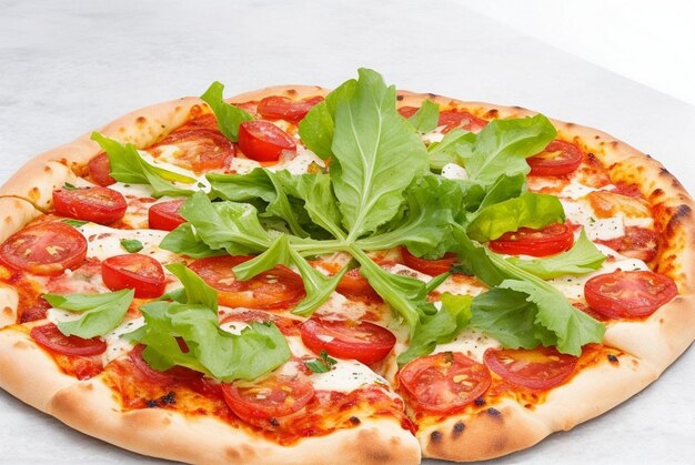 Une pizza spéciale et délicieuse avec des tomates.