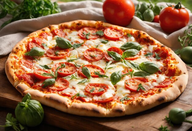 Photo pizza traditionnelle italienne margherita