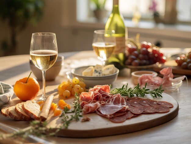 Pizza végétalienne sur table en marbre aux teintes douces