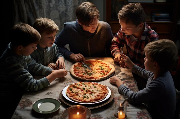 Les pizzas préférées de la soirée en famille