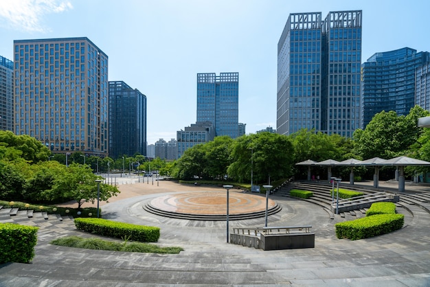 Place du centre financier et immeuble de bureaux à Hangzhou, Chine