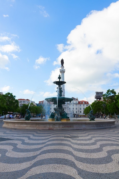 Photo place du rossio à lisbonne