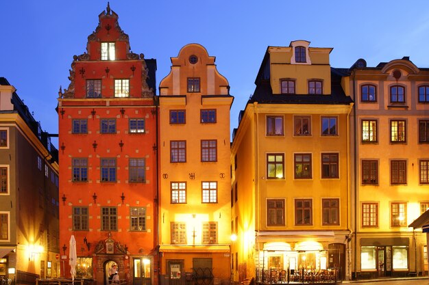 Place Stortorget à Gamla stan la nuit, Stockholm