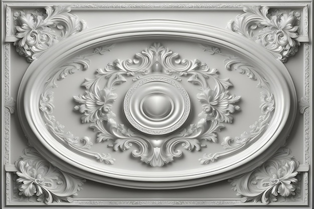 Un plafond luxe en plâtre blanc