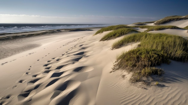 La plage aux dunes à la plage