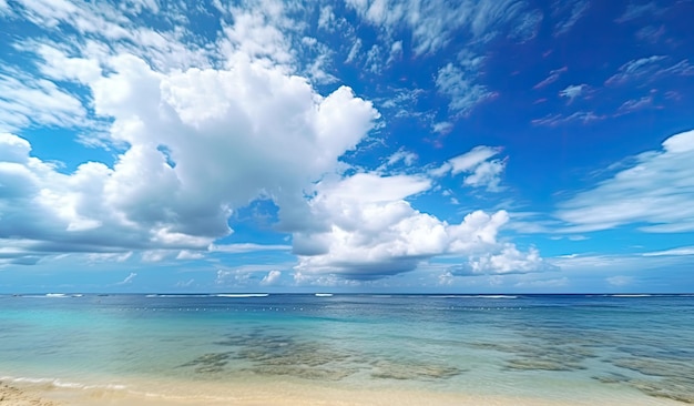 Une plage aux philippines avec un ciel bleu et des nuages