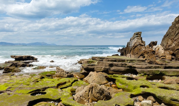 Plage Azkorri ou Gorrondatxe dans la ville de Getxo, Biscaye, Pays Basque (Espagne).