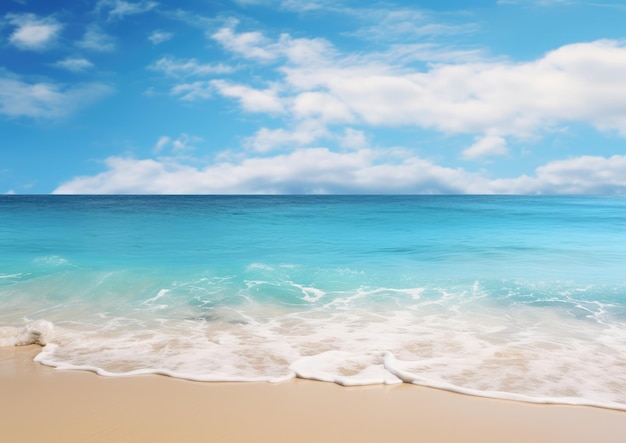 Une plage calme et sereine aux eaux bleues claires