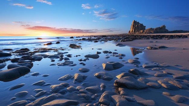 La plage des cathédrales papier peint HD 8K Image photographique en stock