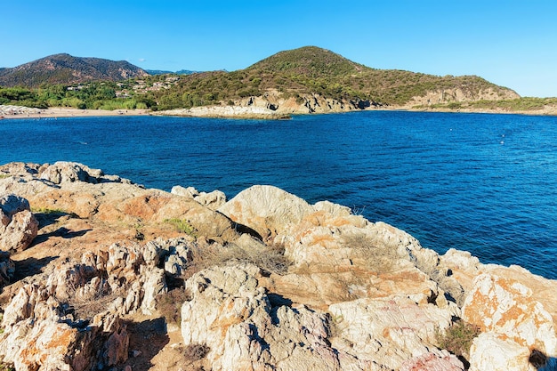 Plage de Chia sur la mer Méditerranée, île de Sardaigne, Italie