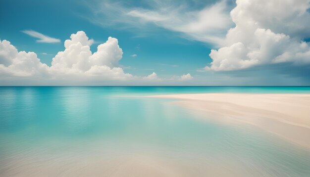 une plage avec un ciel nuageux et l'océan en arrière-plan