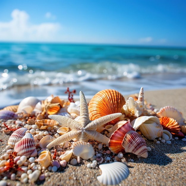 plage avec des coquillages