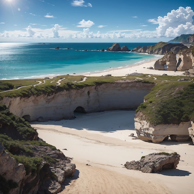 Une plage déserte générée par l'IA