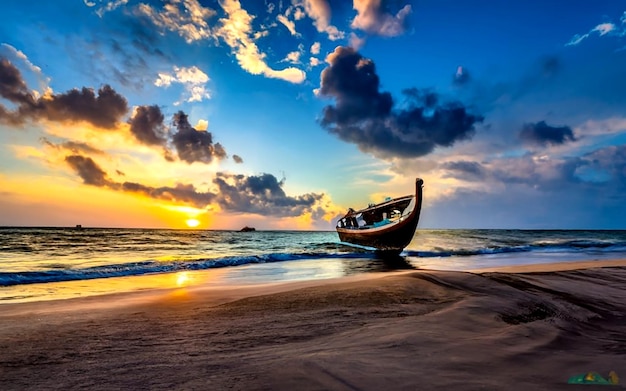 La plage de Dharmadam au Kerala est générée par l'IA.