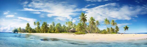 Photo À la plage du pacifique avec des palmiers