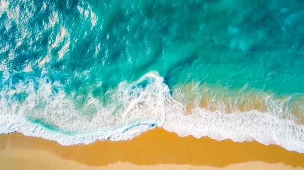 Une plage avec une eau bleue et un sable blanc.