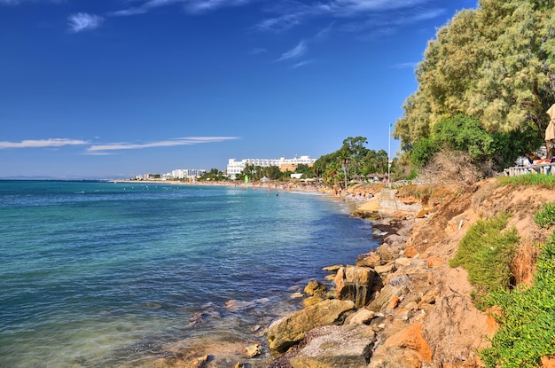 Plage ensoleillée Hammamet Tunisie Mer Méditerranée Afrique HDR