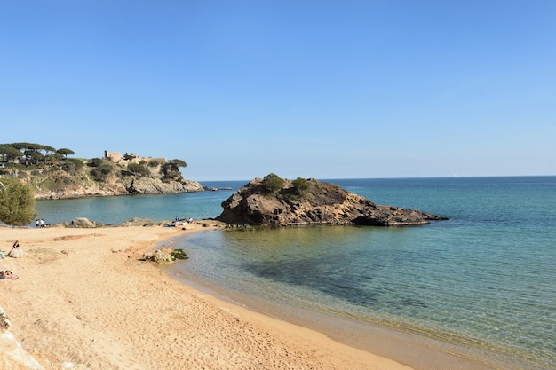 La plage de La Fosca à Palamos, Costa Brava, province de Gérone, Catalogne, Espagne