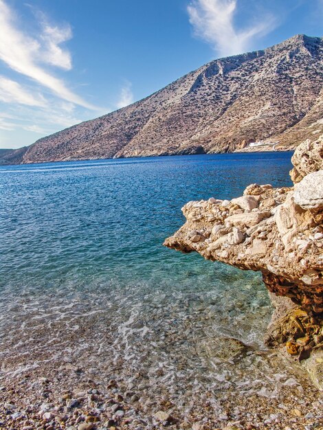 Plage de galets à Sifnos