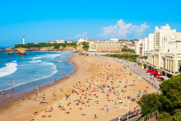 Photo plage de la grande plage biarritz