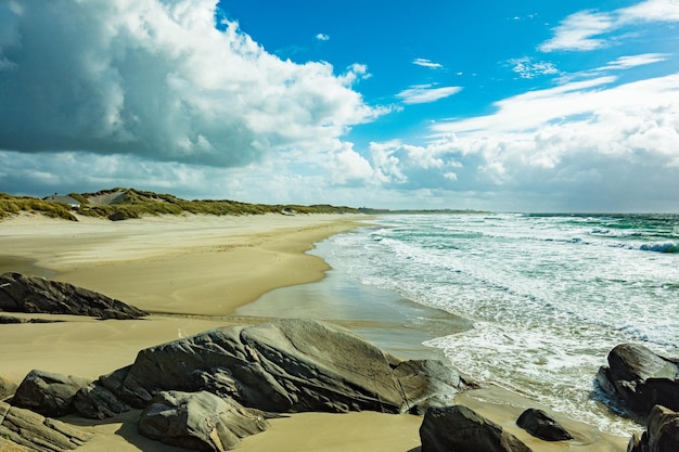 Plage d'Hellesto aux beaux jours Stavanger Norvège