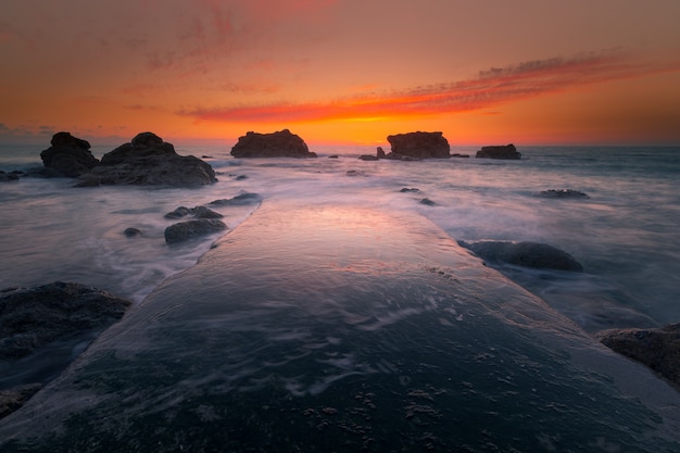 Plage d'Ilbarritz à Biarritz, au Pays Basque.