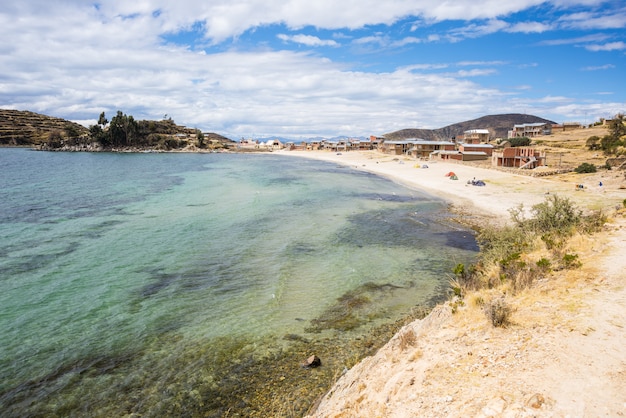 Plage sur l'île du soleil, lac Titicaca, Bolivie