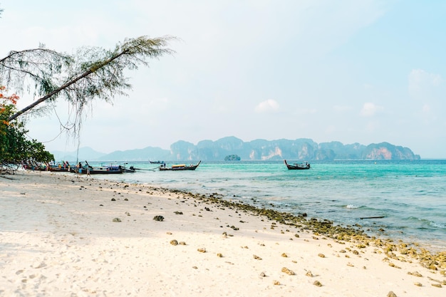 Plage sur une île tropicale l'après-midi