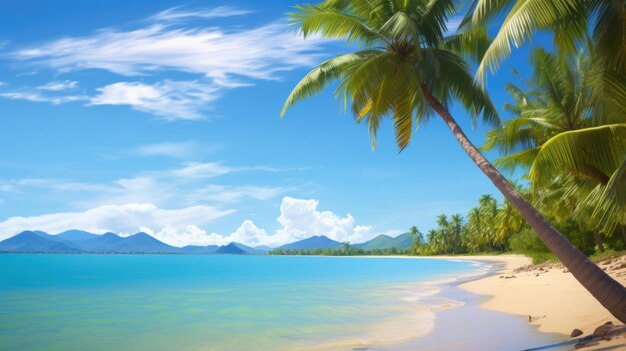 Une plage d'île tropicale par une journée ensoleillée