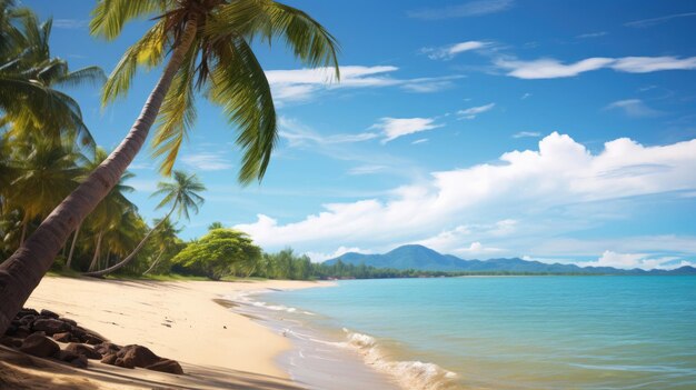 Une plage d'île tropicale par une journée ensoleillée