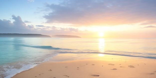 Une plage immaculée au lever du soleil