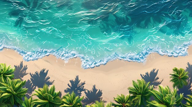 Une plage incroyable avec des palmiers et de l'eau cristalline parfaite pour des vacances relaxantes ou une journée au paradis