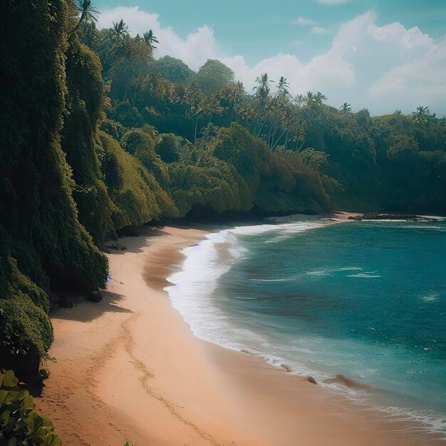 Une plage isolée à Bali