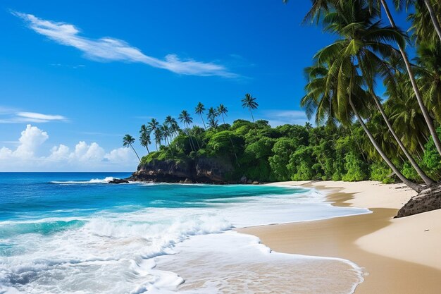 Photo une plage isolée avec des bassins de marée pleins de créatures marines colorées