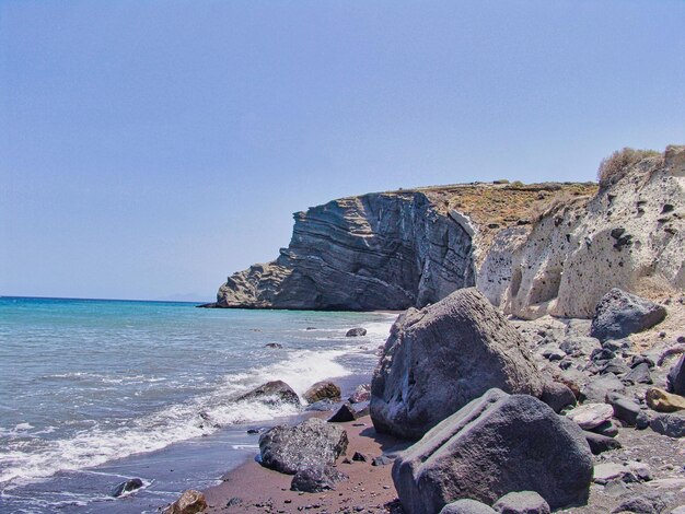 Plage de Koloumbos à Santorin Grèce