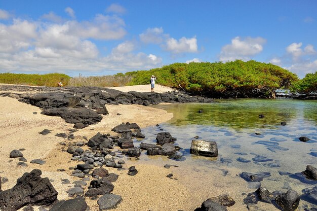 La plage et la lave