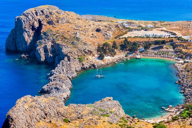 Plage de Lindos sur l'île de Rhodes