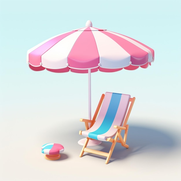 Plage de mer d'été avec parasol de chaise de plage