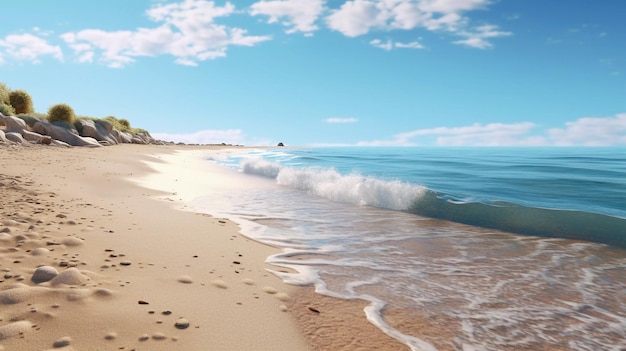 Plage de mer d'été vide pendant la journée