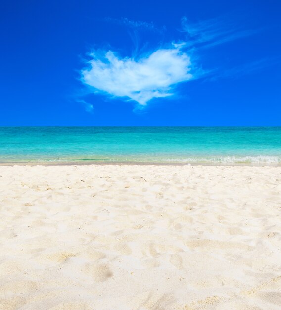 Plage et mer tropicale avec beau ciel