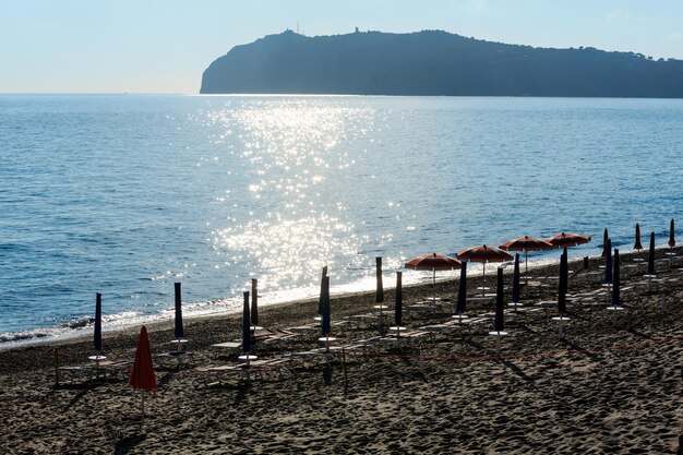 Plage de la mer Tyrrhénienne Campanie Italie