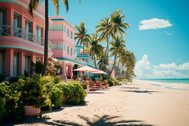 plage de miami au coucher du soleil