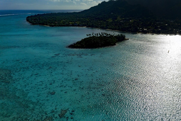 Plage de Muri Île Cook Polynésie paradis tropical vue aérienne