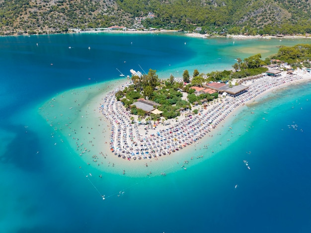 Plage d'Oludeniz, vue aérienne du lagon bleu, Turquie