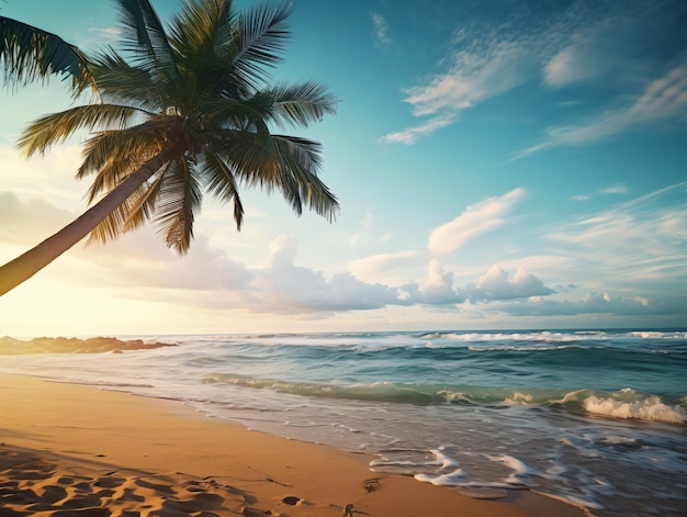 Plage de palmiers et tropicale