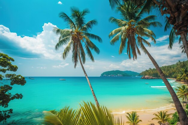 La plage de Patong, à Phuket, est célèbre pour ses cocotiers et ses eaux bleues.