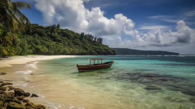 Une plage pittoresque sur une île tropicale