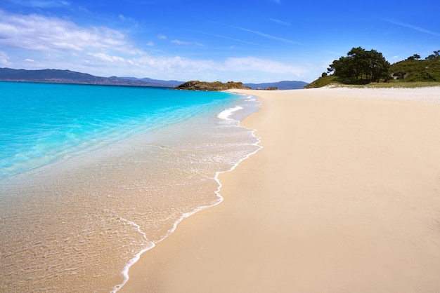 Plage de Praia de Rodas à Islas Cies, île de Vigo, Espagne