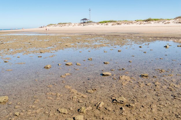 Photo la plage de punta candor rota cadix espagne weir fish weir fishgarth pêche ou kiddle