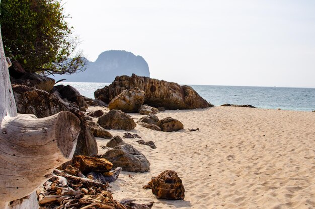 Photo plage de rochers et de pierres paysage naturel de la thaïlande